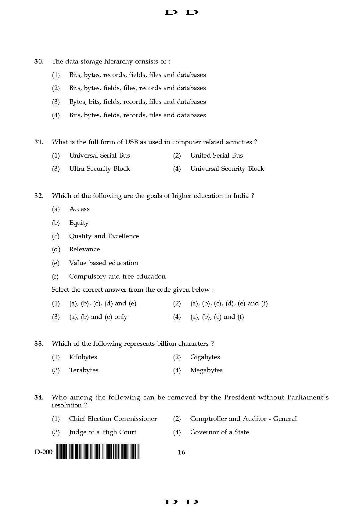 General Paper I Set D November 2017 in English 9