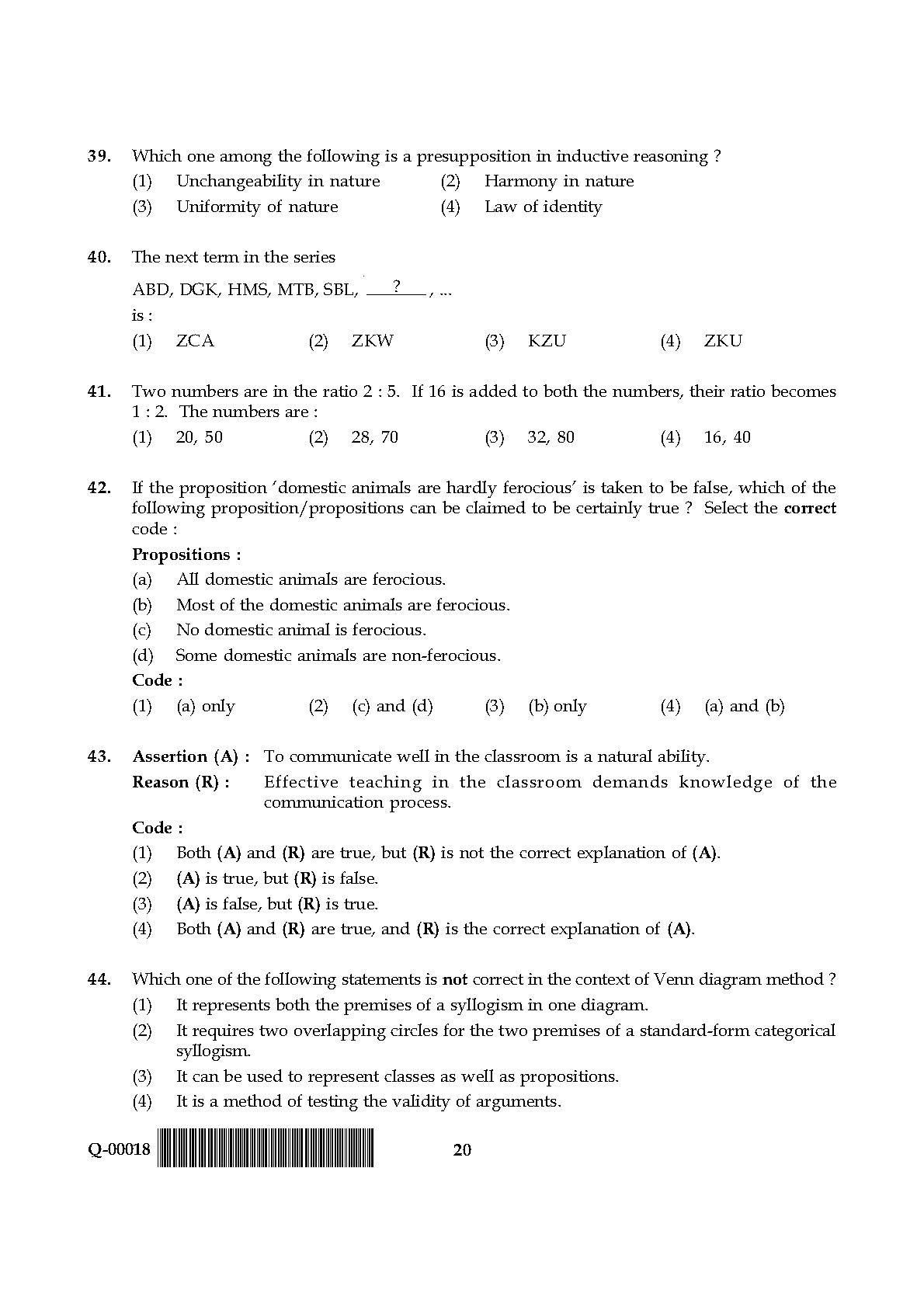 General Paper I Set Q July 2018 in English 11