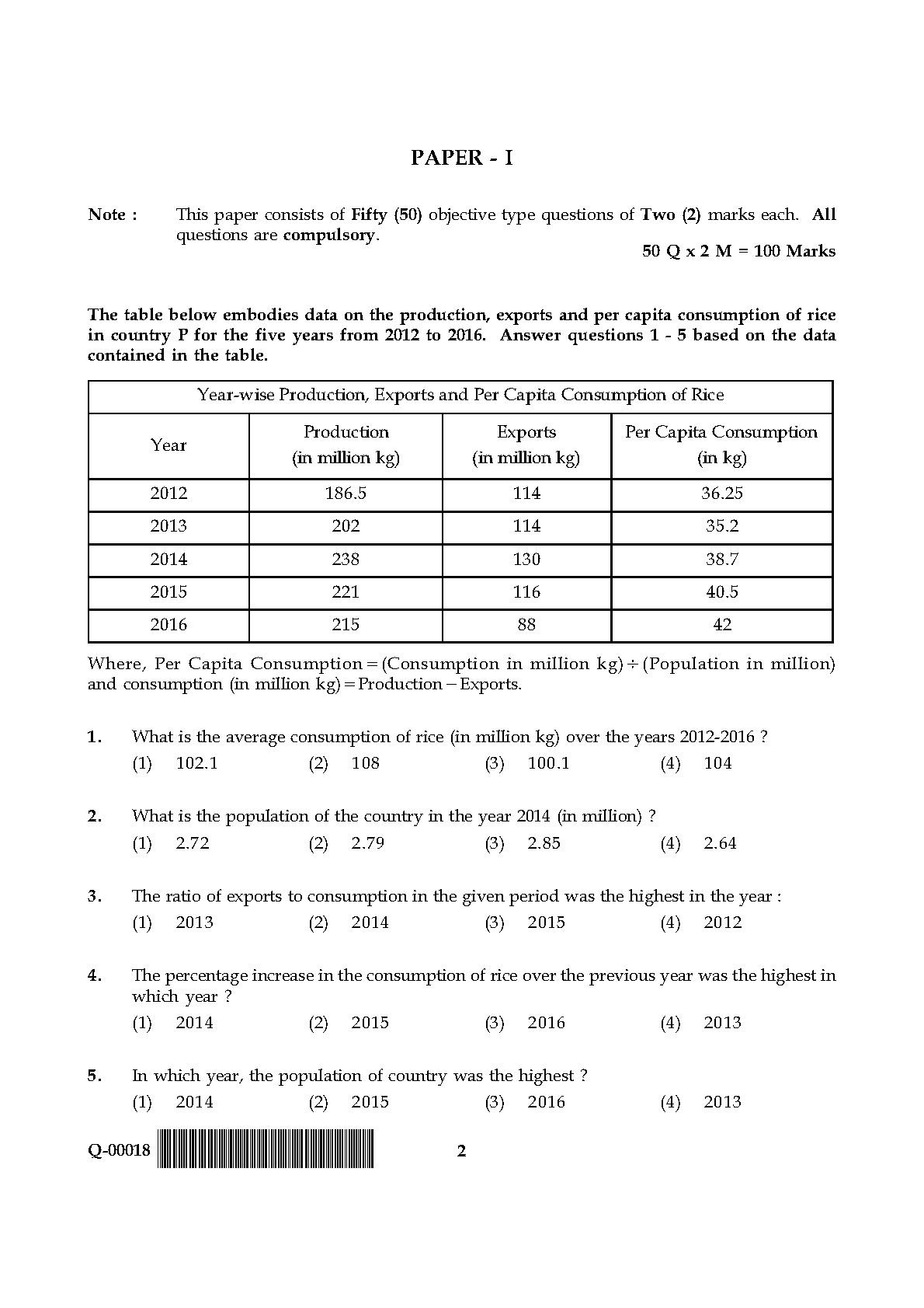 General Paper I Set Q July 2018 in English 2