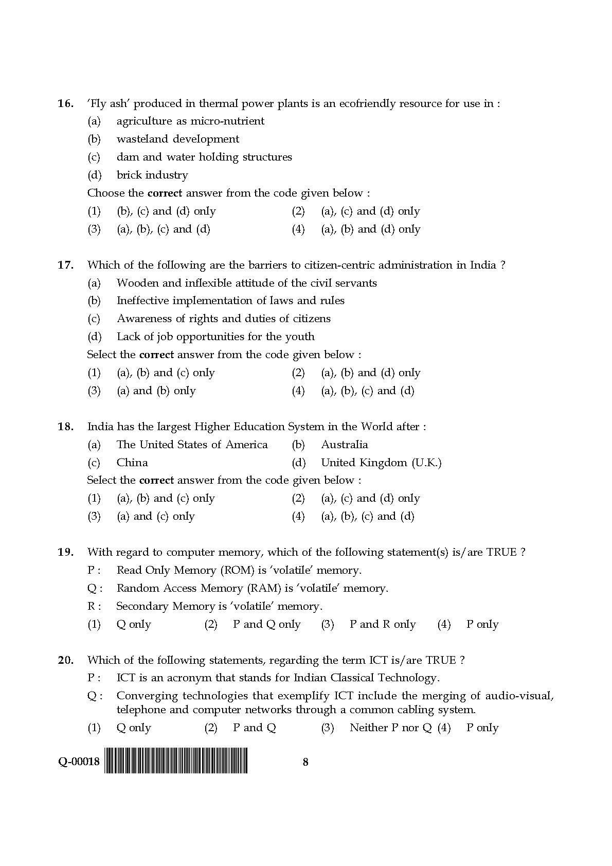 General Paper I Set Q July 2018 in English 5