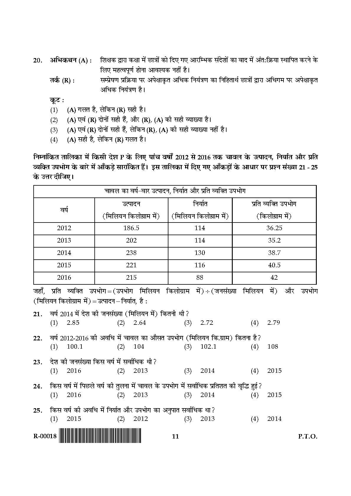 General Paper I Set R July 2018 in Hindi 5