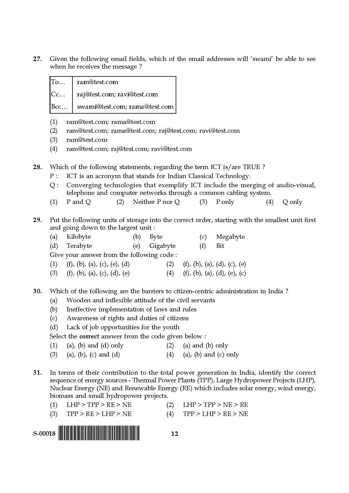 General Paper I Set S July 2018 in English 7