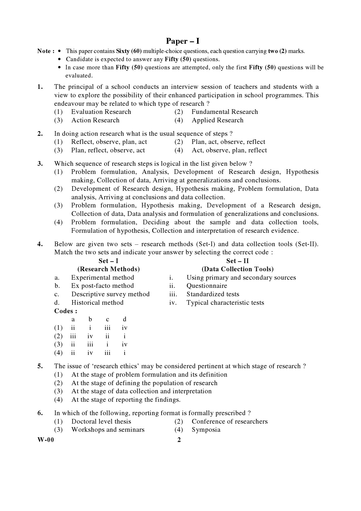 General Paper I Set W January 2017 in English 2