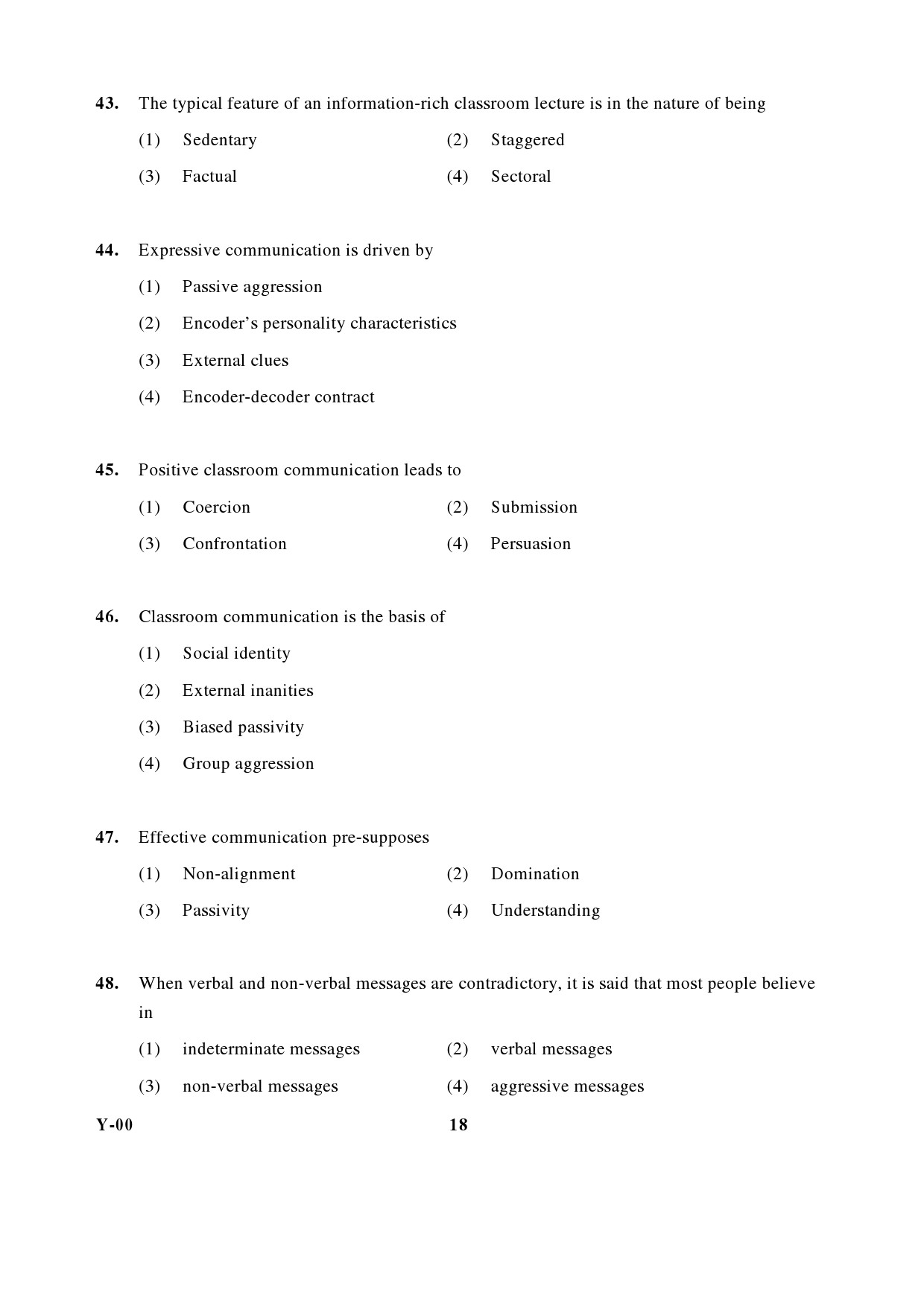 General Paper I Set Y January 2017 in English 10