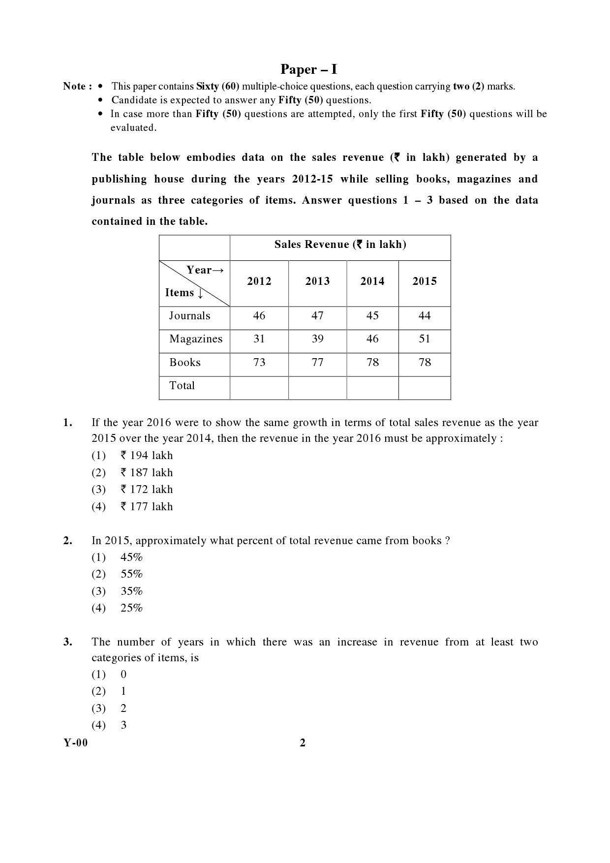 General Paper I Set Y January 2017 in English 2