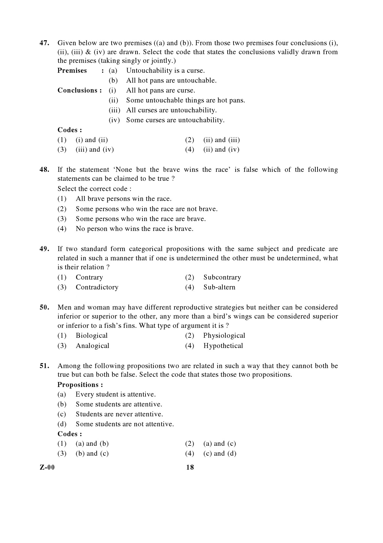 General Paper I Set Z January 2017 in English 10