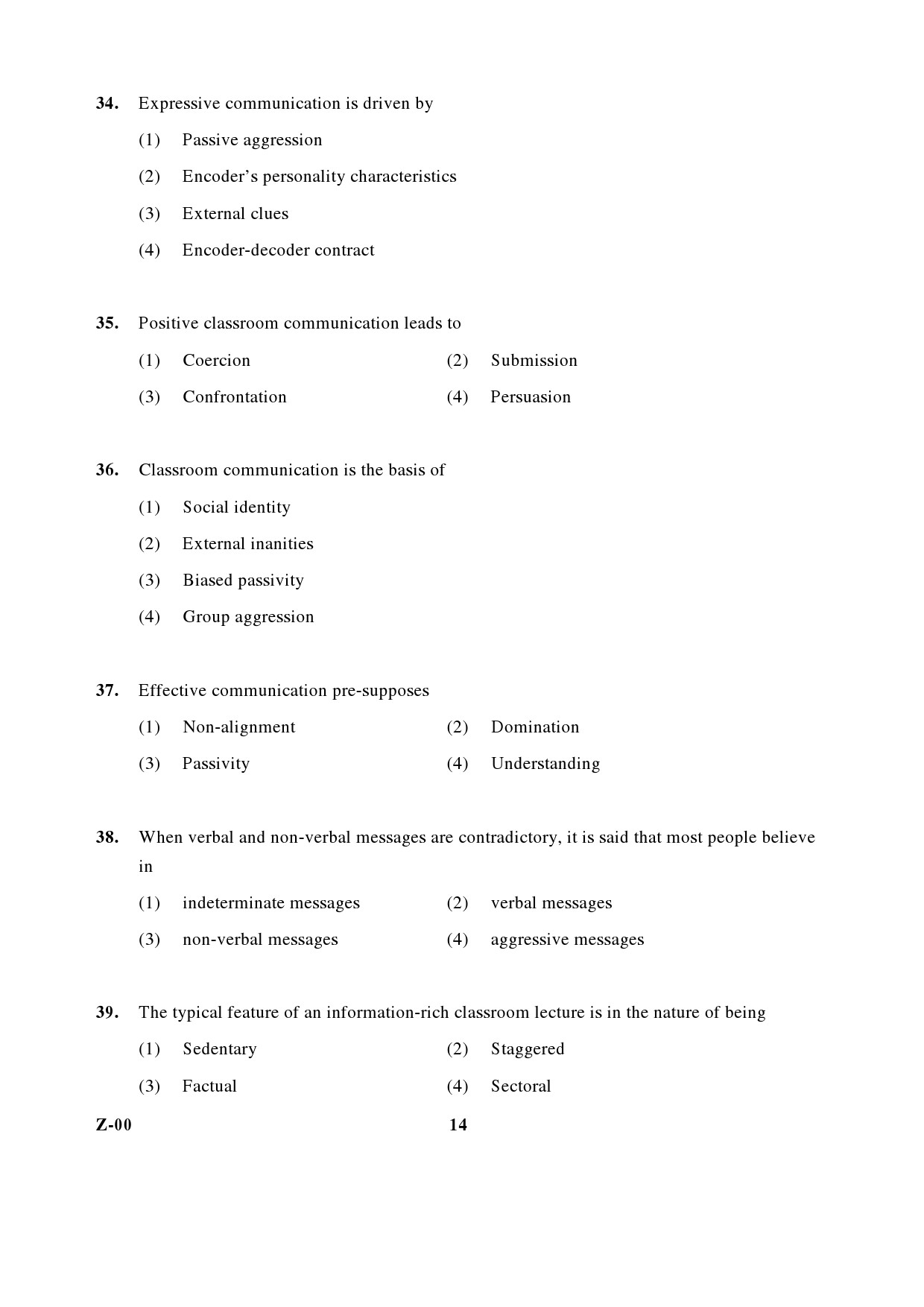 General Paper I Set Z January 2017 in English 8