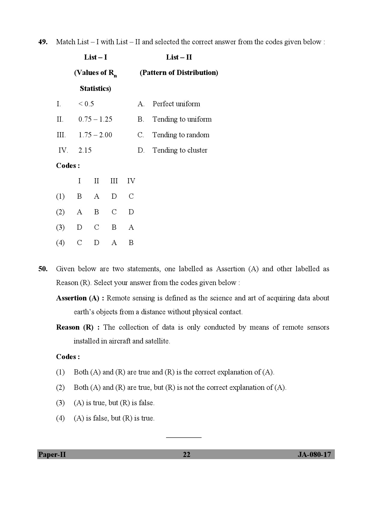 Geography Paper II January 2017 in English 12