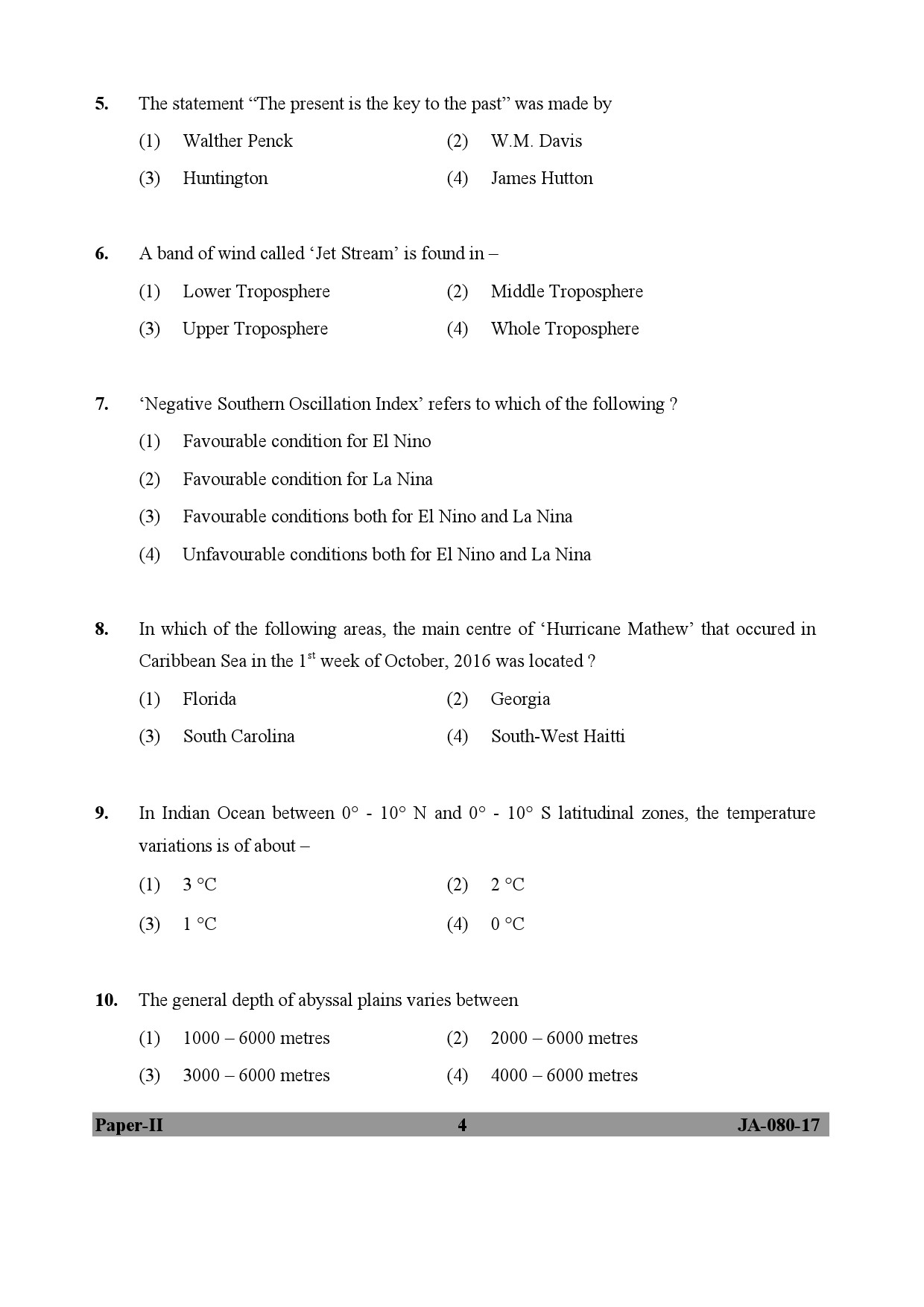 Geography Paper II January 2017 in English 3