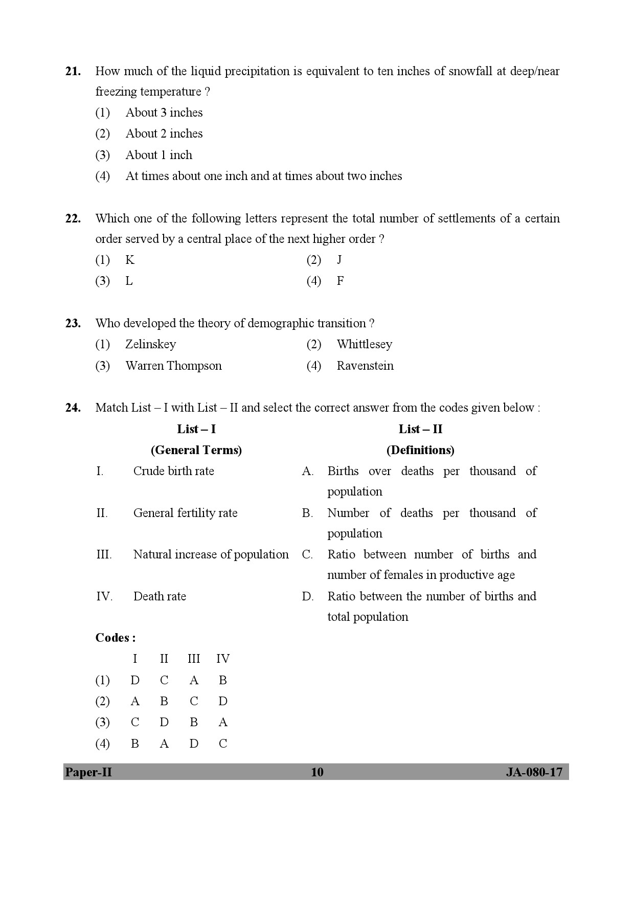 Geography Paper II January 2017 in English 6