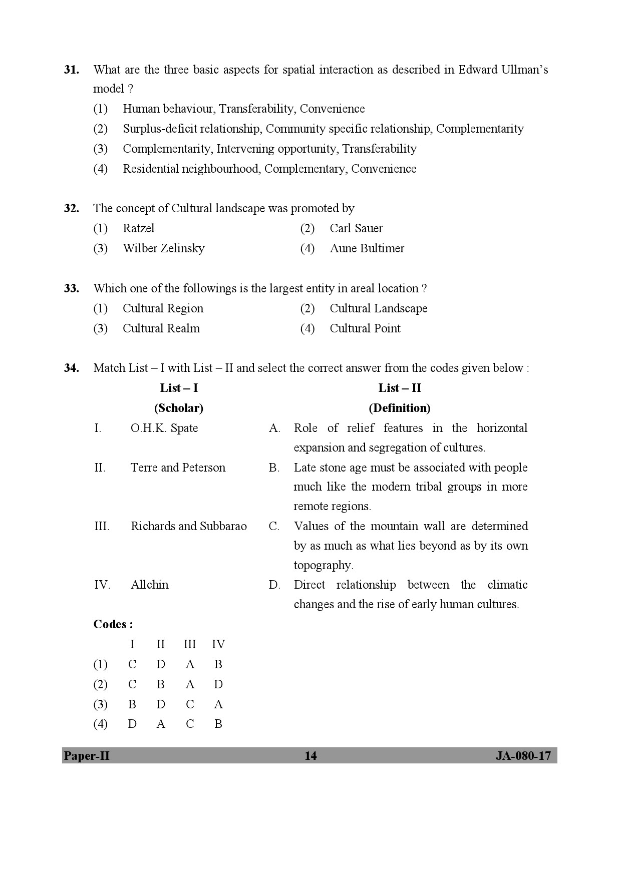 Geography Paper II January 2017 in English 8