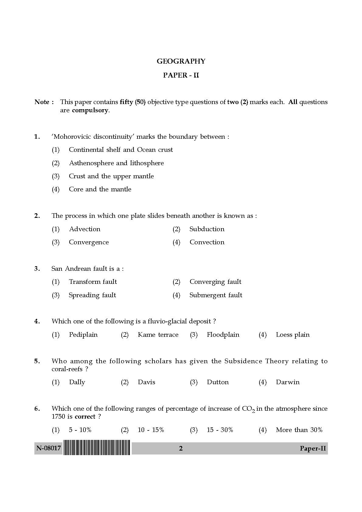 Geography Paper II November 2017 in English 2