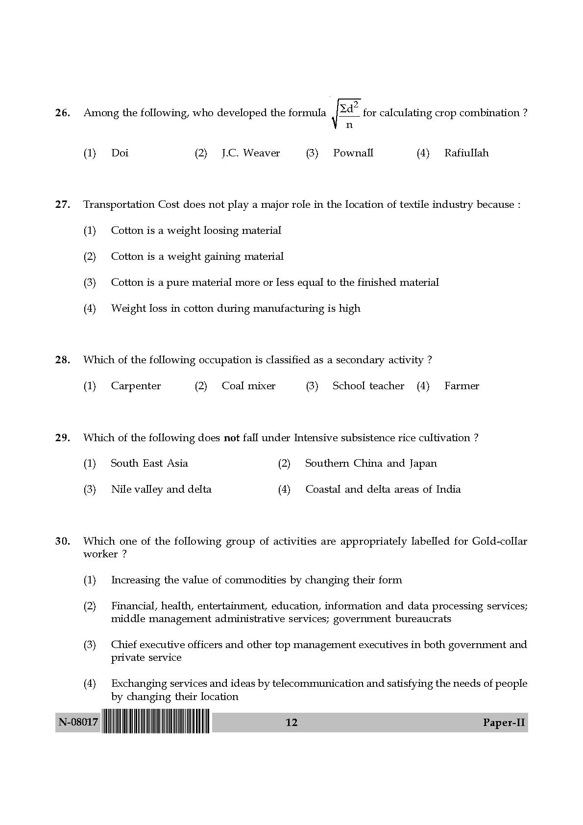 Geography Paper II November 2017 in English 7