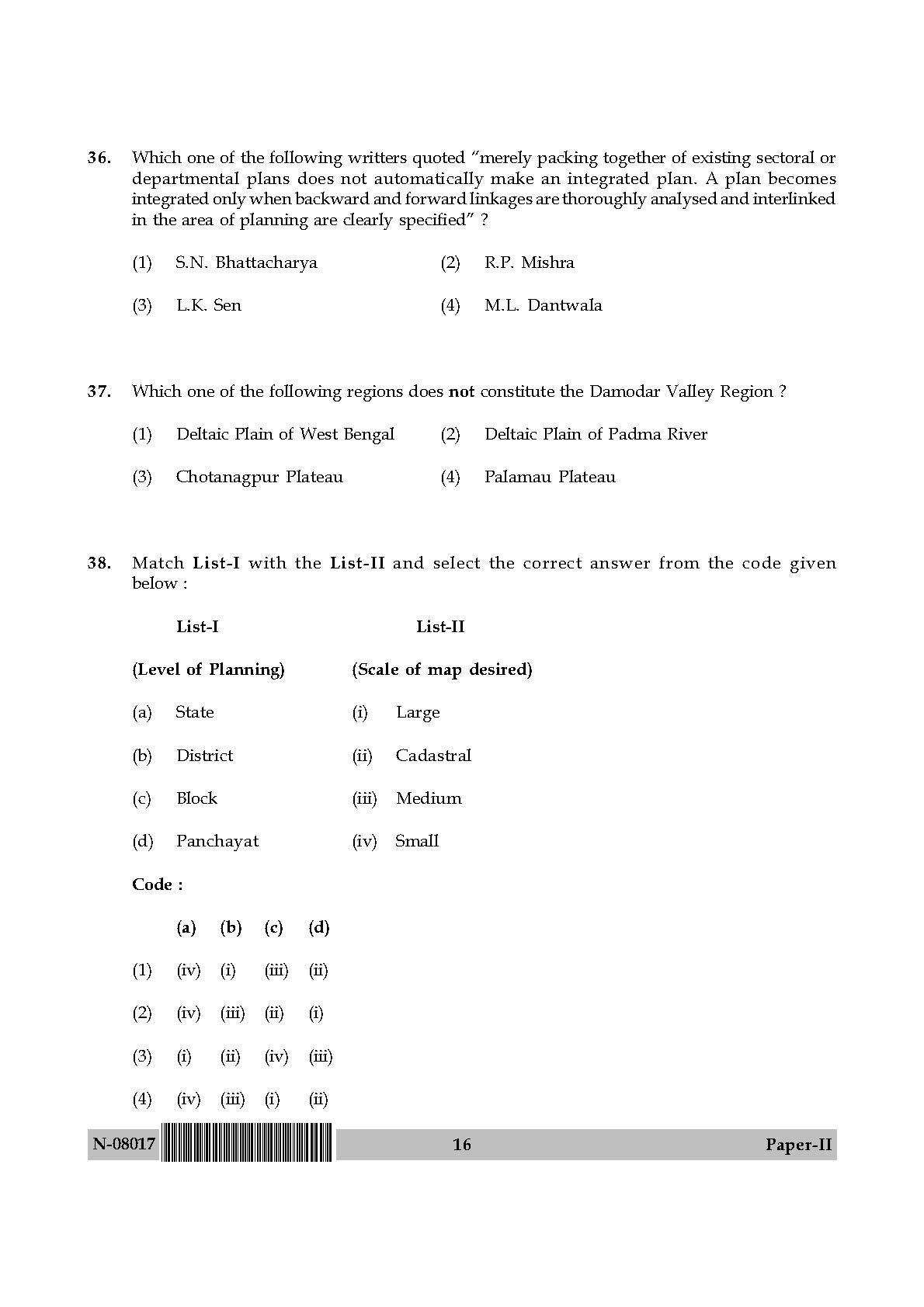 Geography Paper II November 2017 in English 9