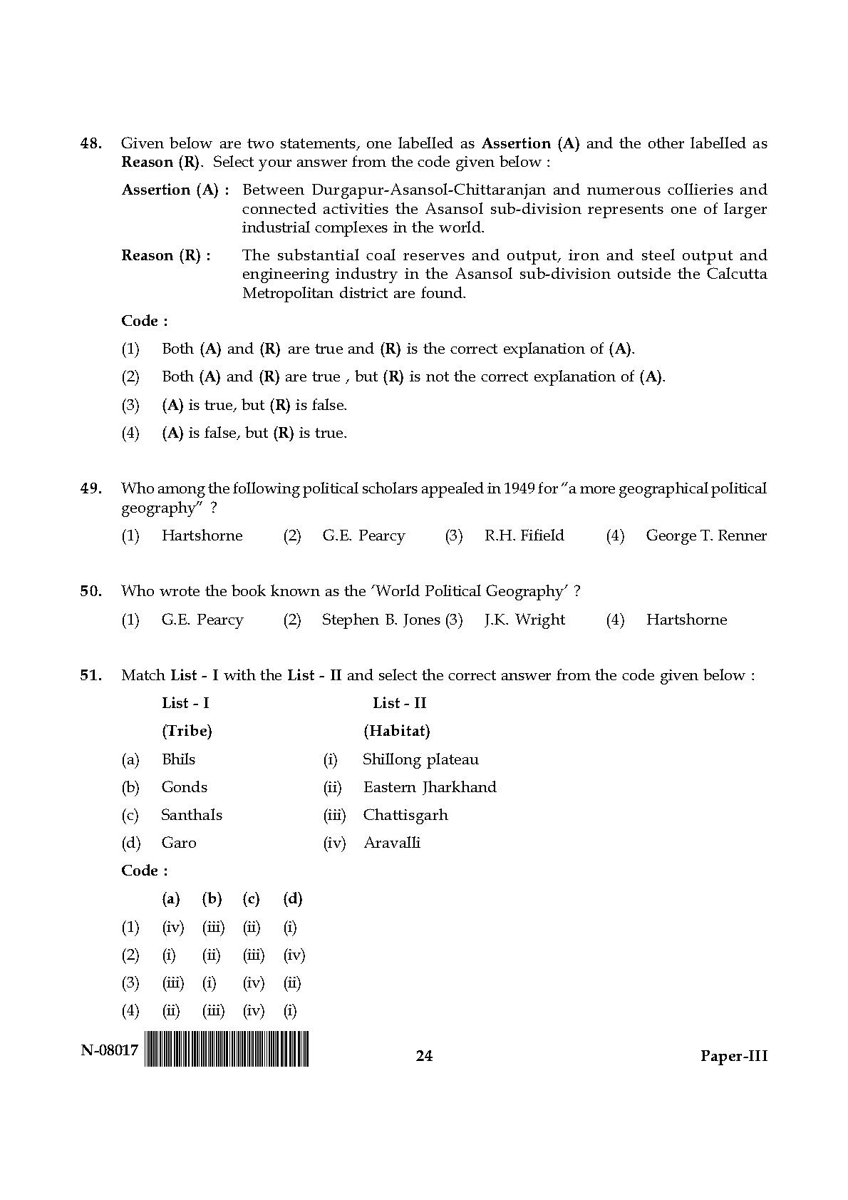 Geography Paper III November 2017 in English 13