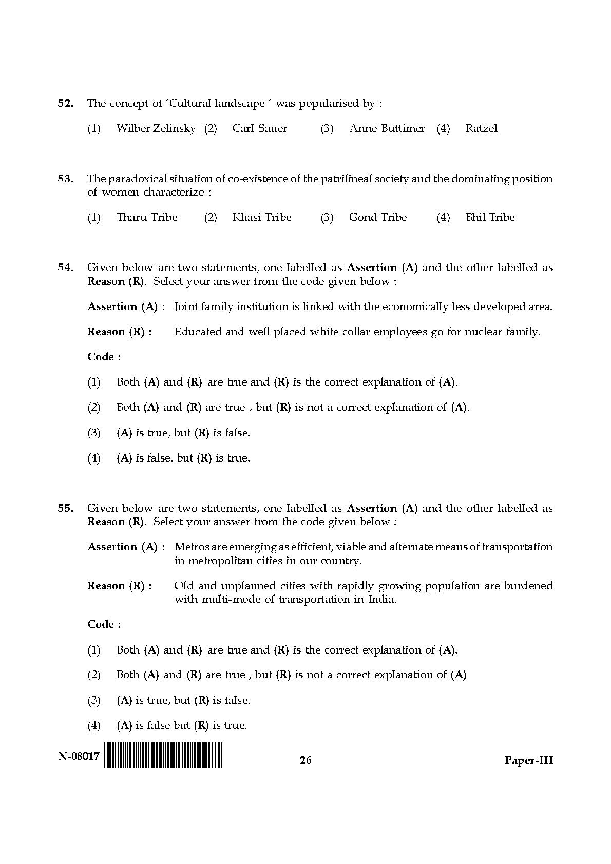 Geography Paper III November 2017 in English 14