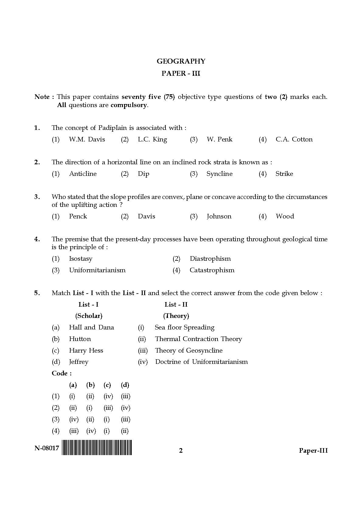 Geography Paper III November 2017 in English 2