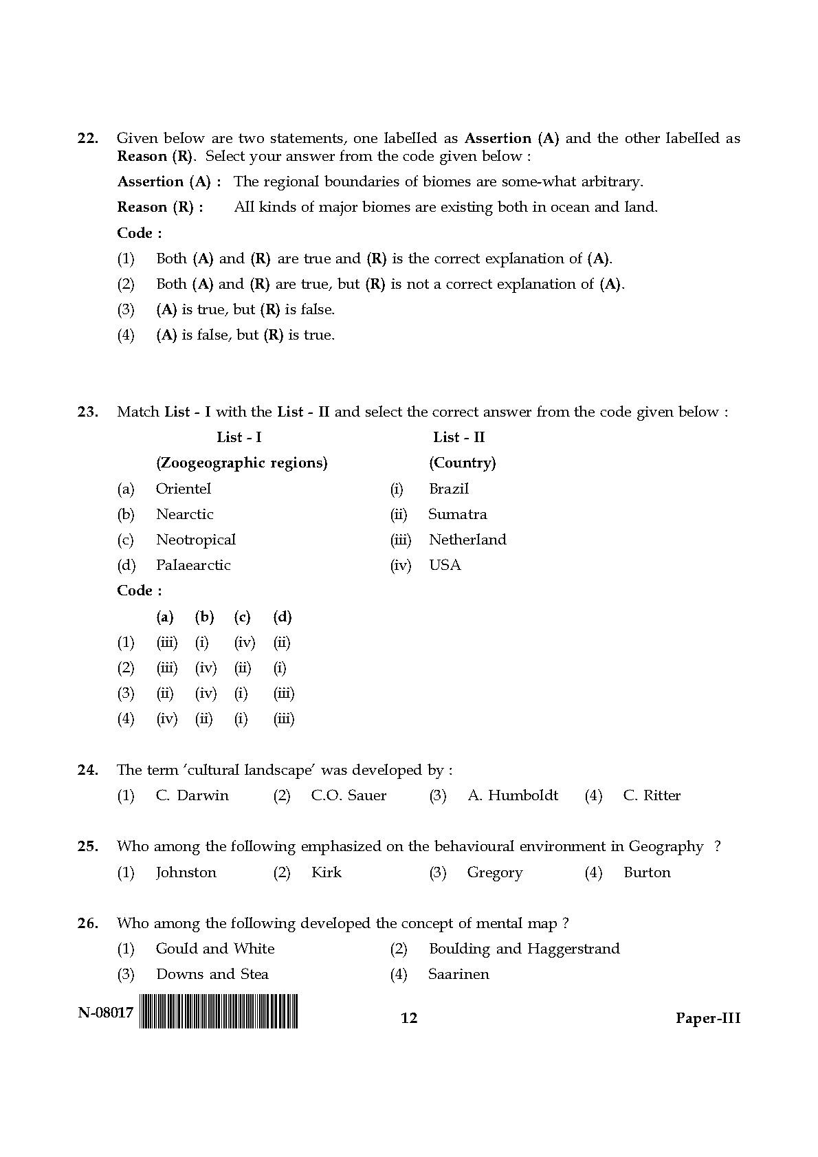 Geography Paper III November 2017 in English 7