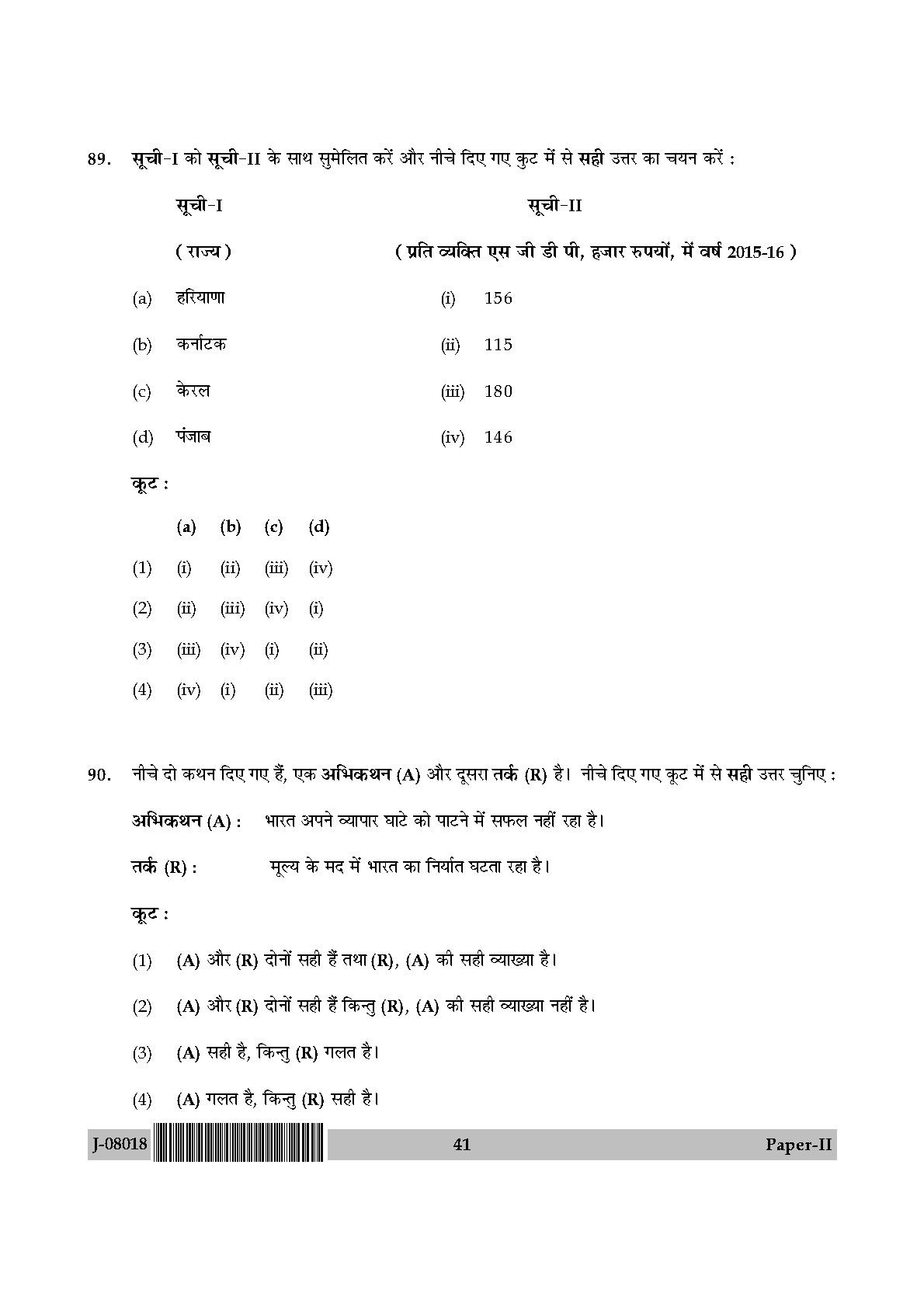 Geography Question Paper II July 2018 in Hindi 20