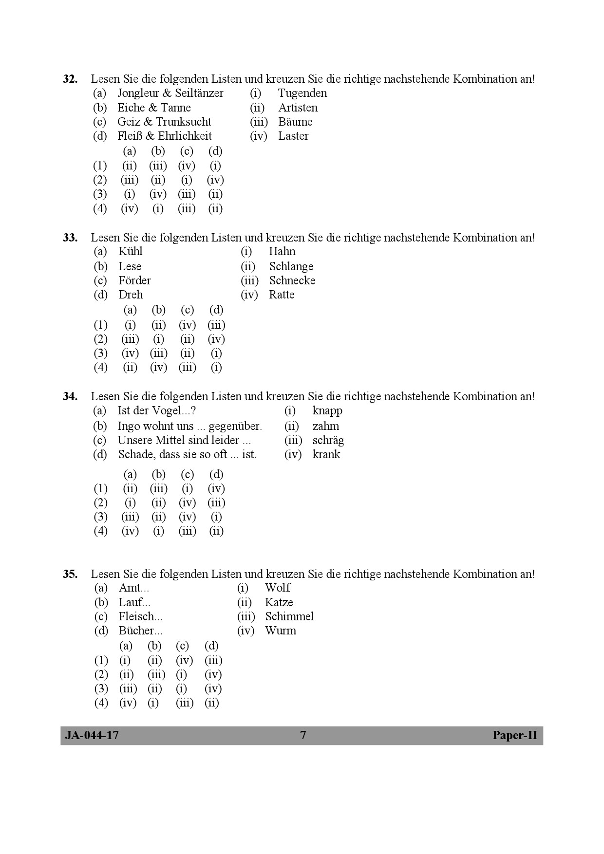 German Question Paper II January 2017 7