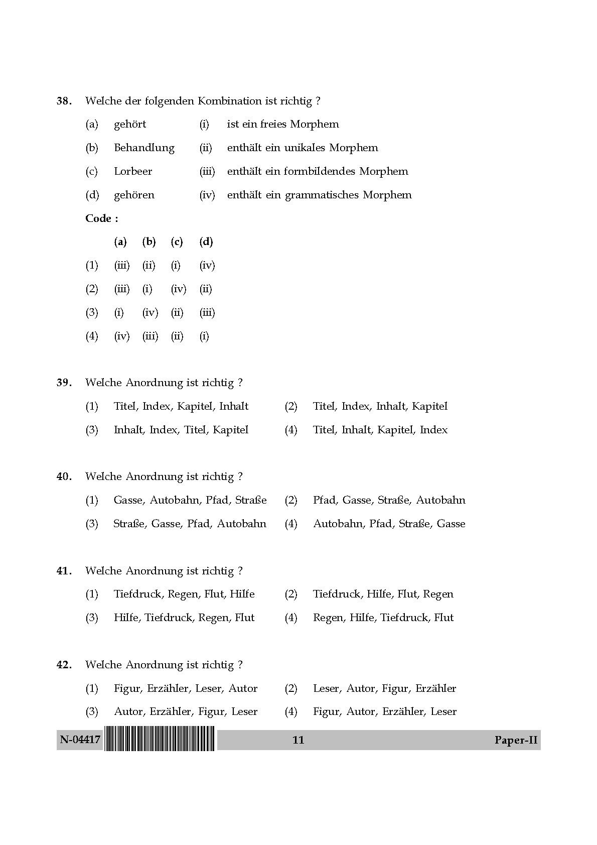 German Question Paper II November 2017 11