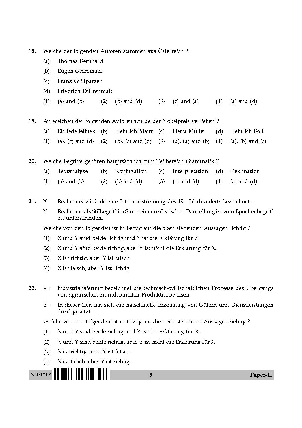 German Question Paper II November 2017 5