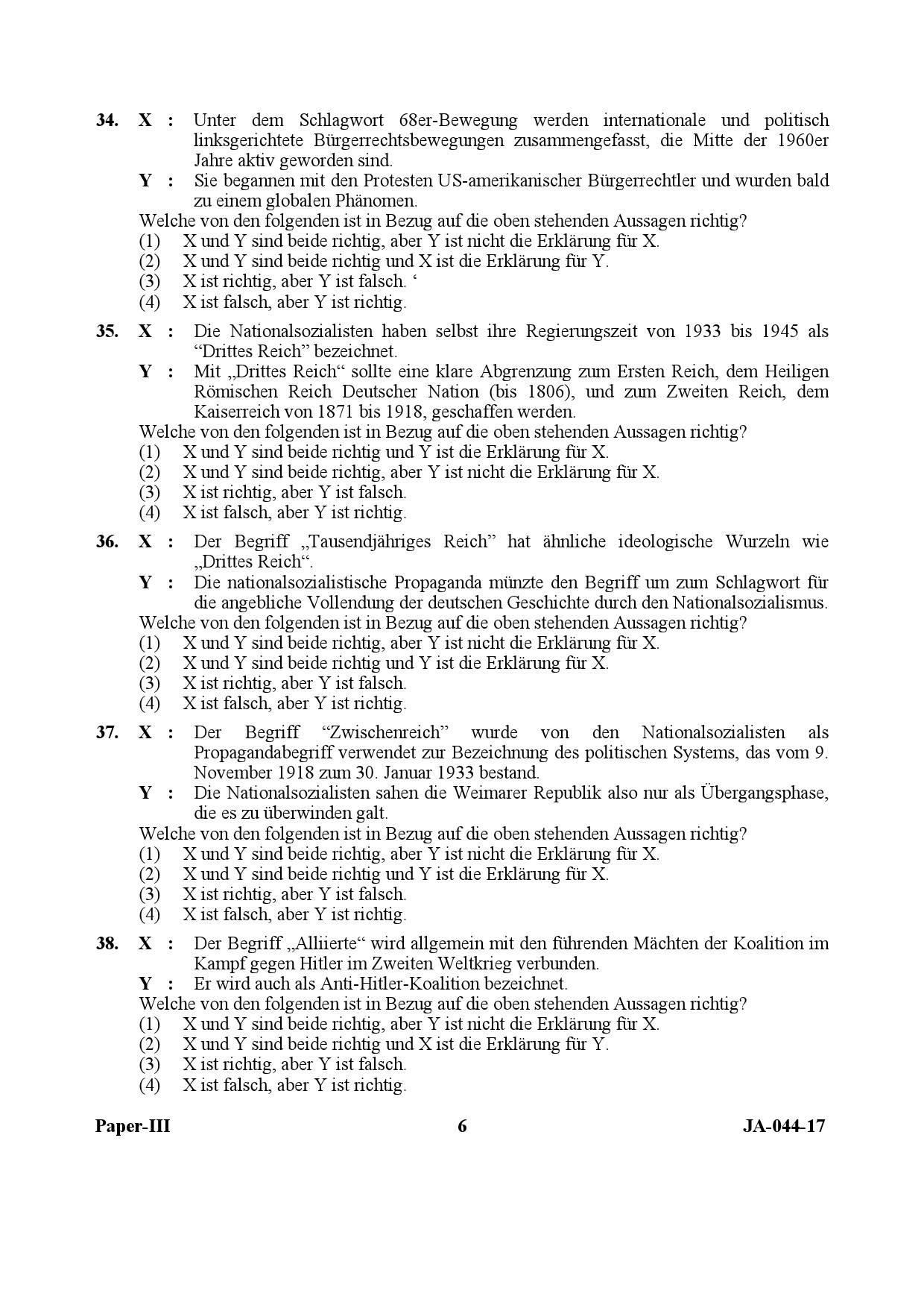 German Question Paper III January 2017 6