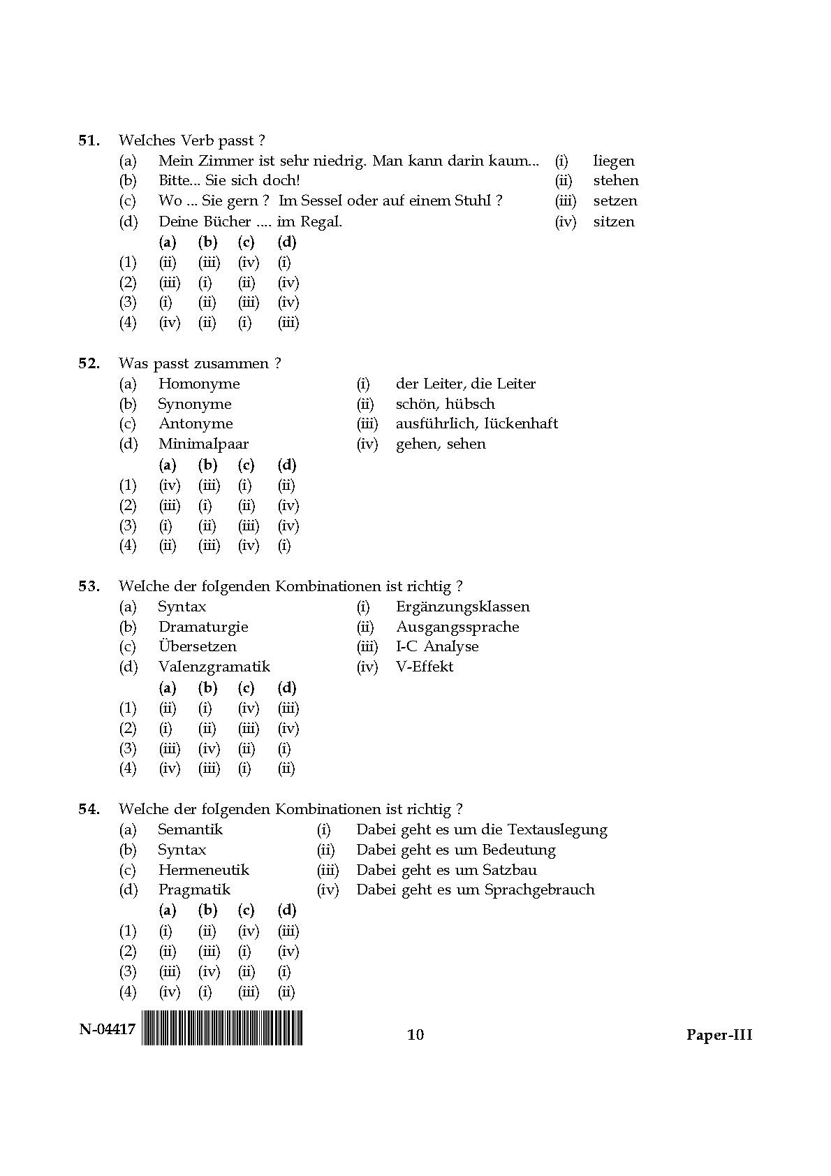 German Question Paper III November 2017 10