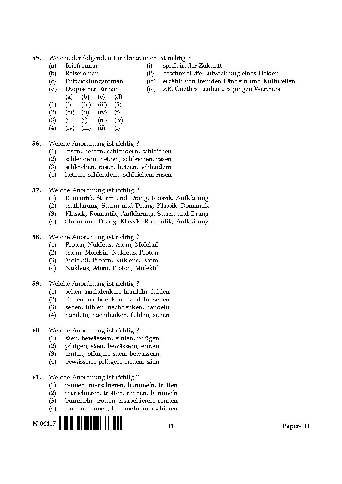 German Question Paper III November 2017 11