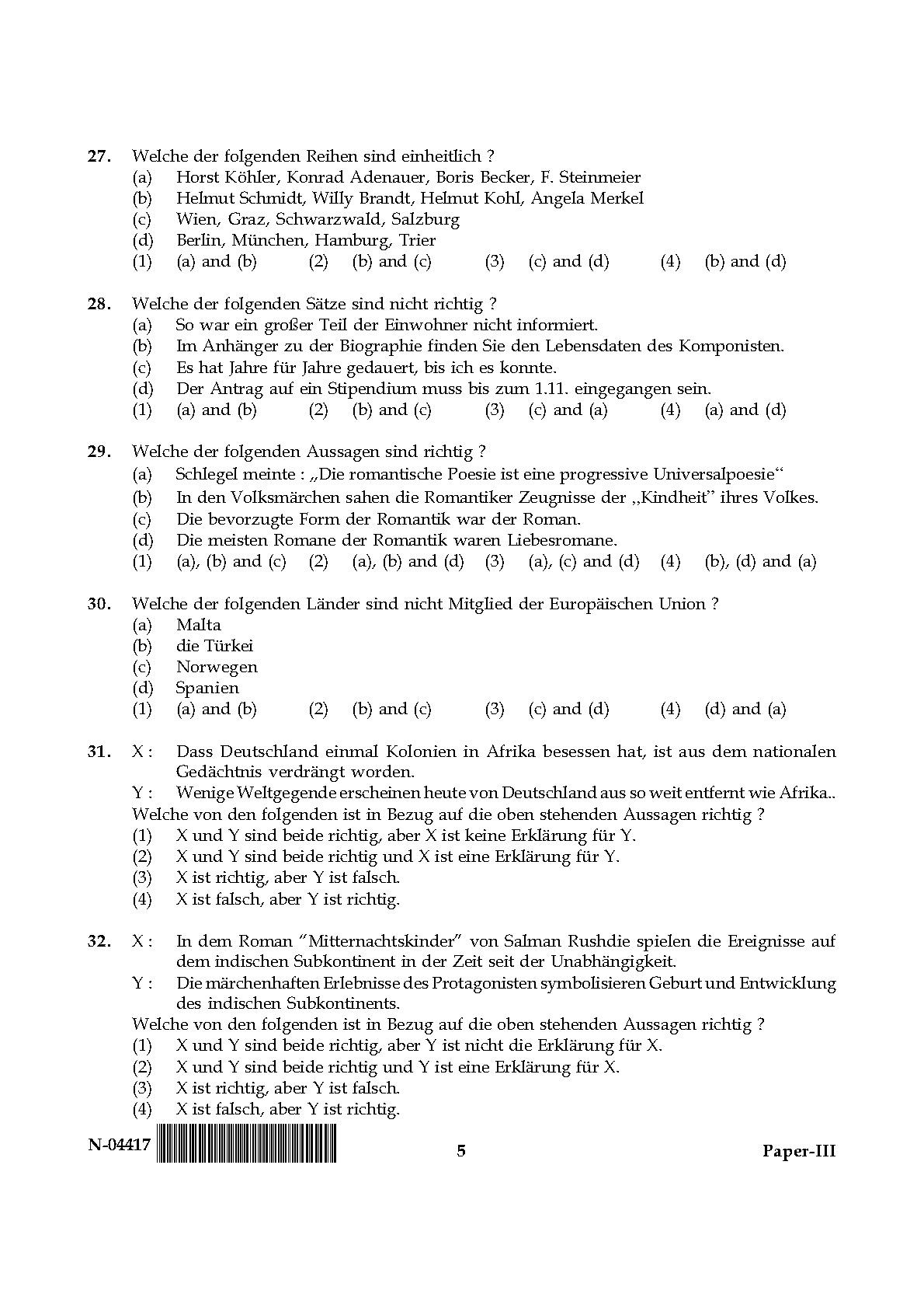 German Question Paper III November 2017 5