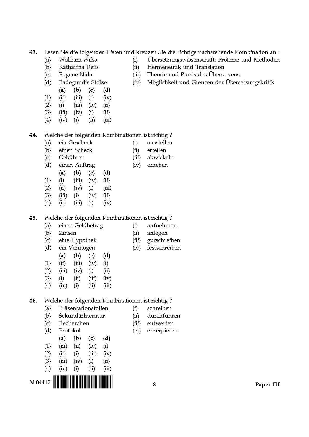 German Question Paper III November 2017 8