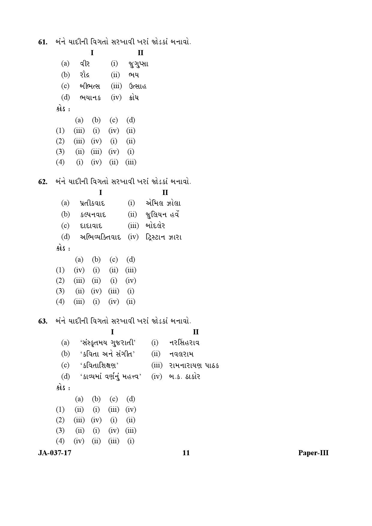 Gujarati Question Paper III January 2017 11