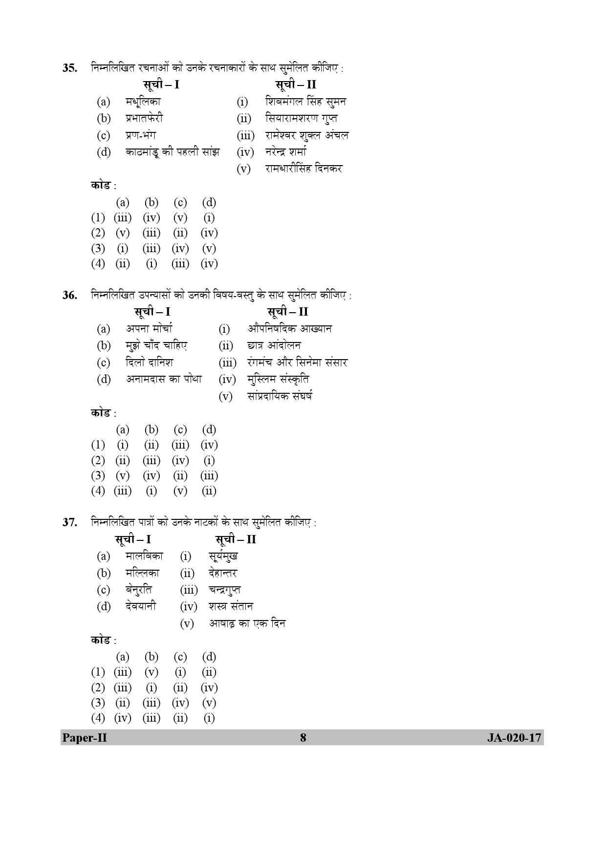 Hindi Question Paper II January 2017 8