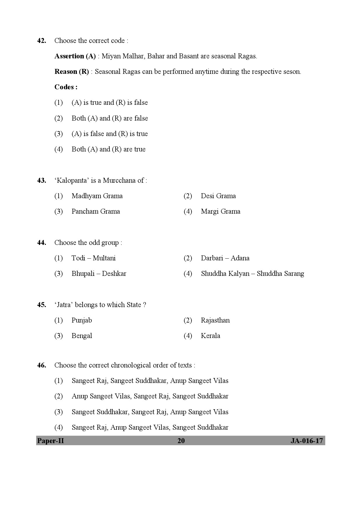 Hindustani Music Paper II January 2017 in English 11