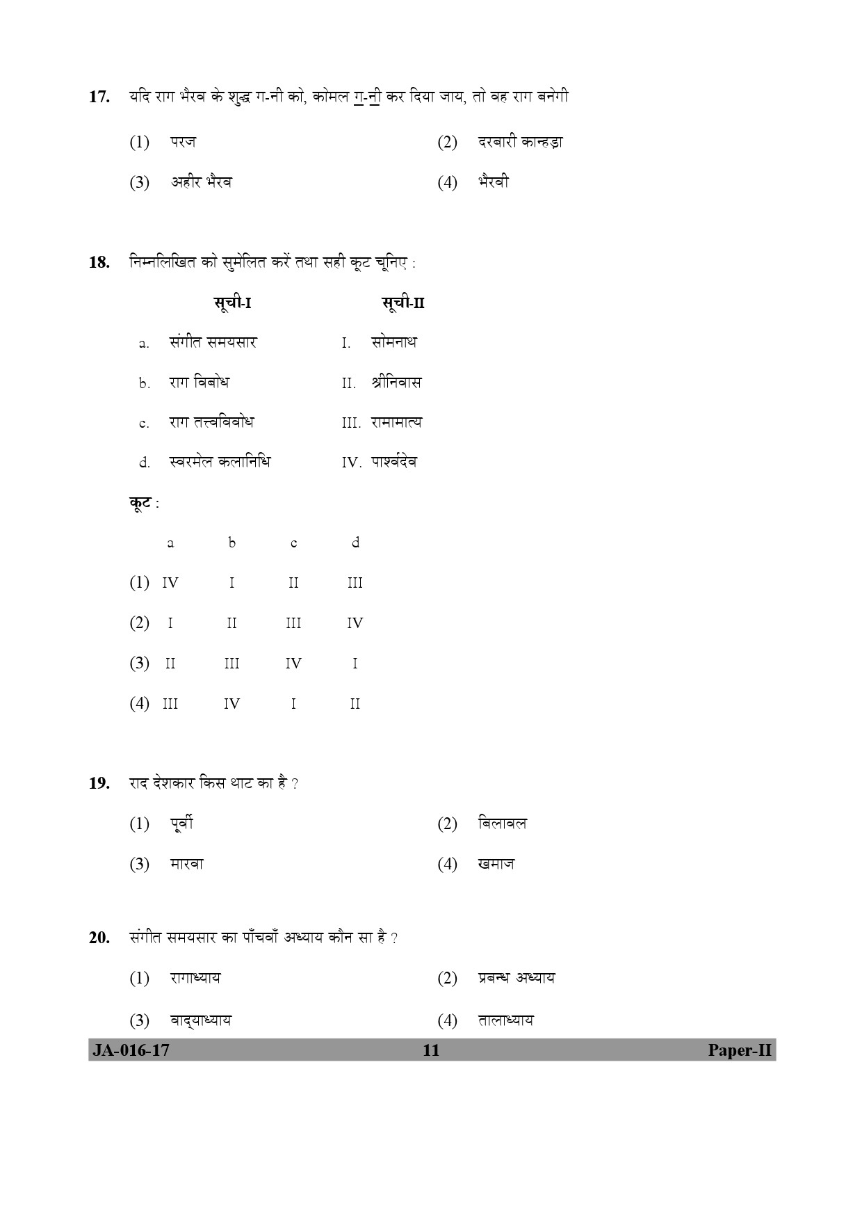 Hindustani Music Paper II January 2017 in Hindi 5