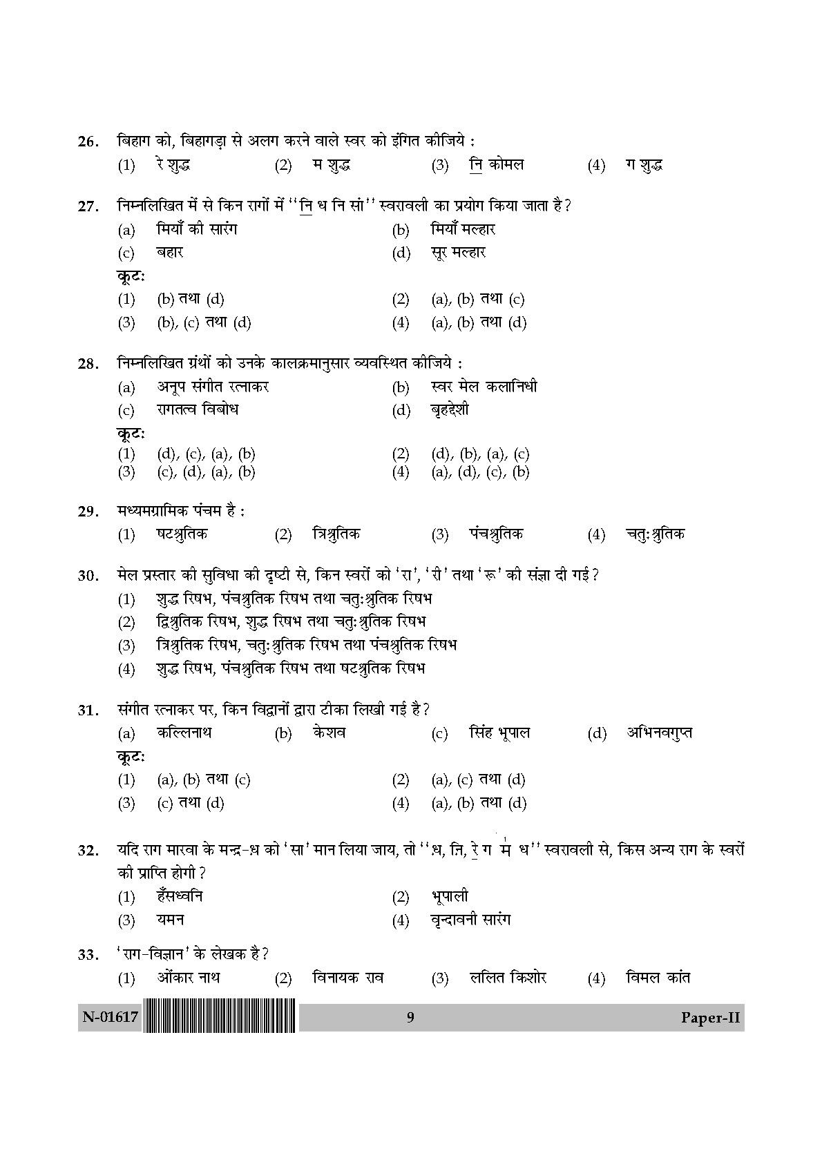 Hindustani Music Paper II November 2017 in Hindi 4