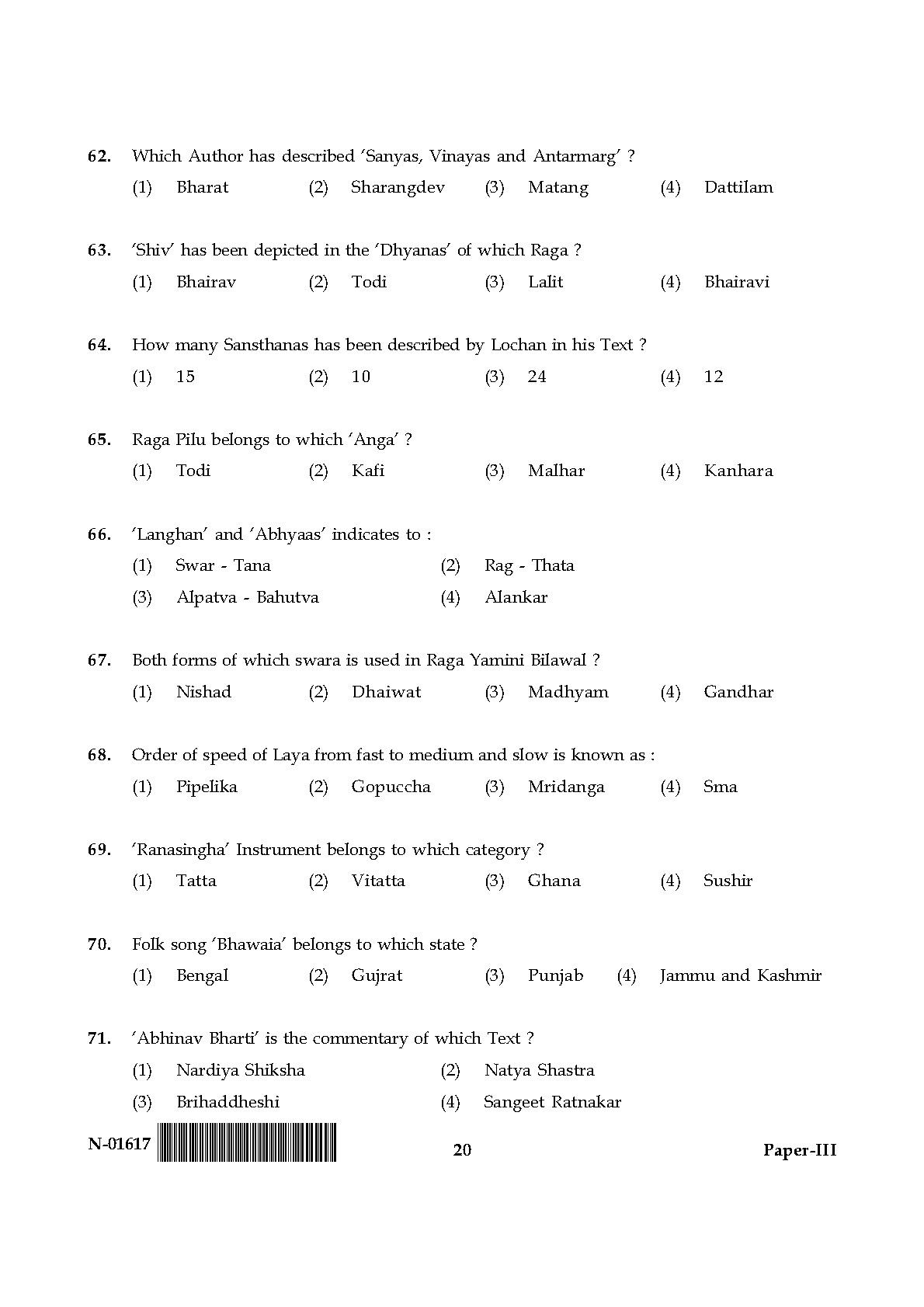 Hindustani Music Paper III November 2017 in English 11