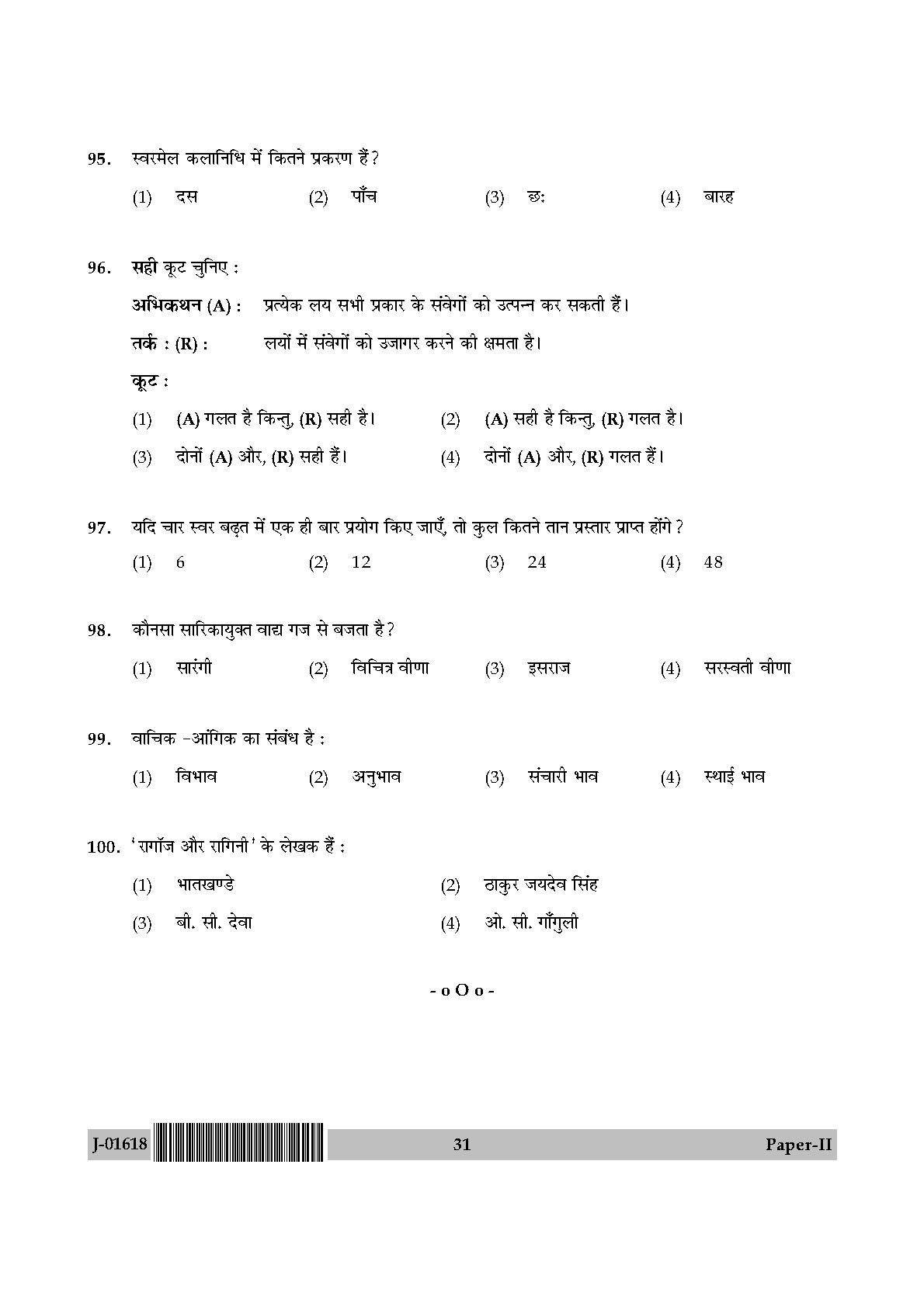 Hindustani Music Question Paper II July 2018 in Hindi 15