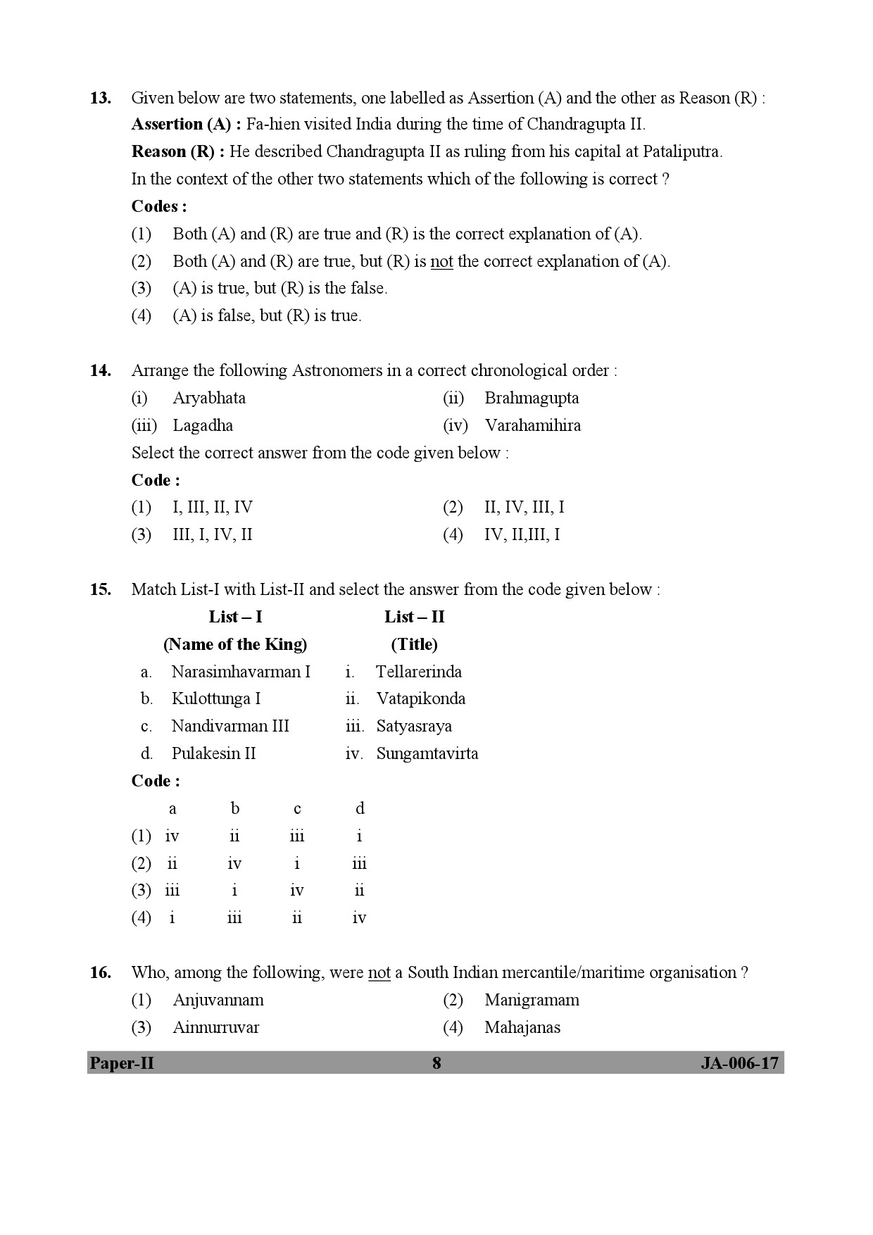 History Paper II January 2017 in English 5