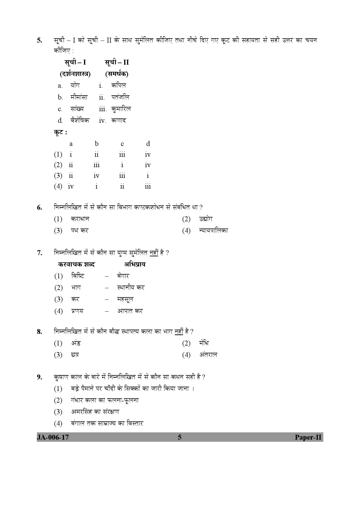 History Paper II January 2017 in Hindi 2