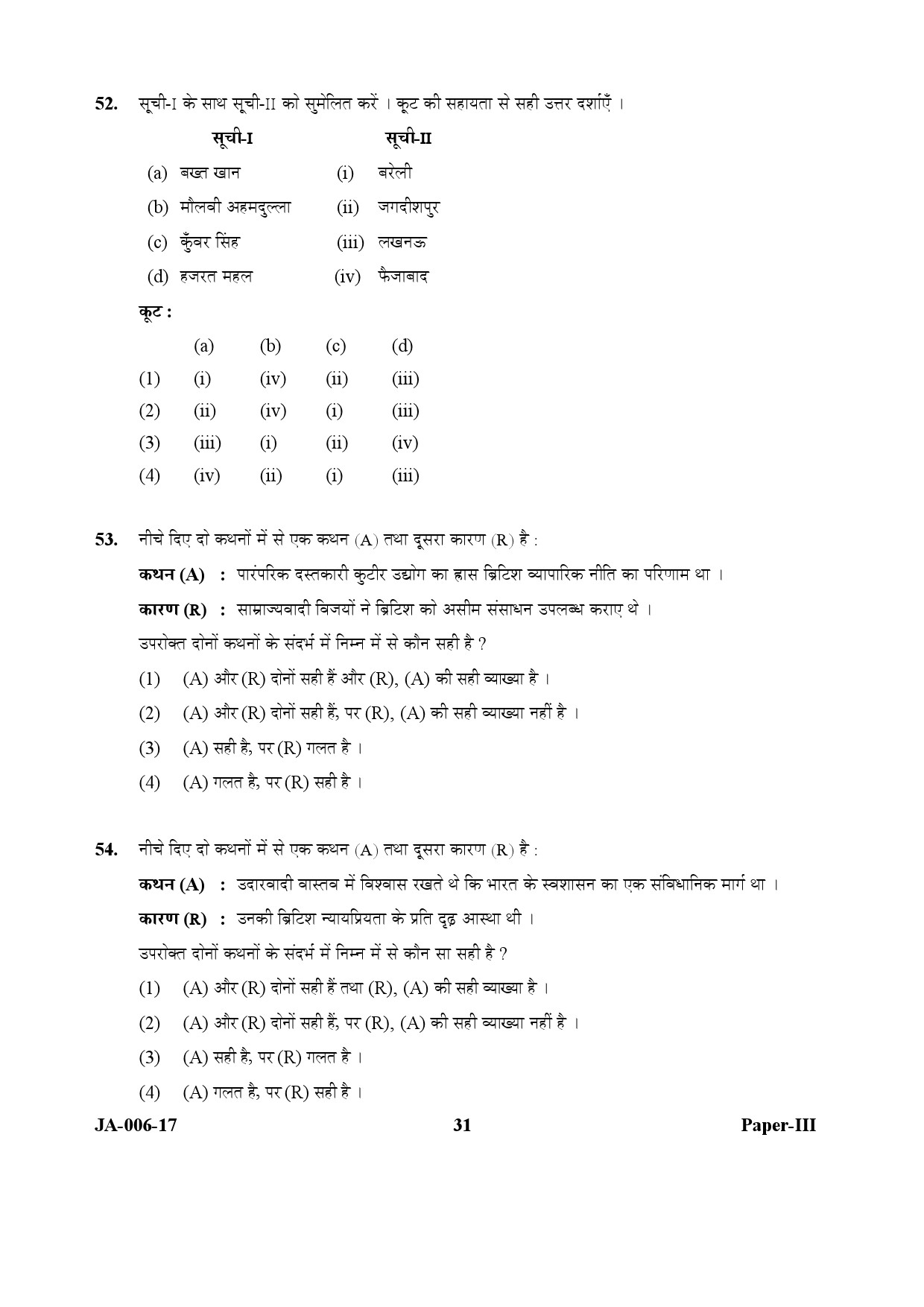 History Paper III January 2017 in Hindi 15