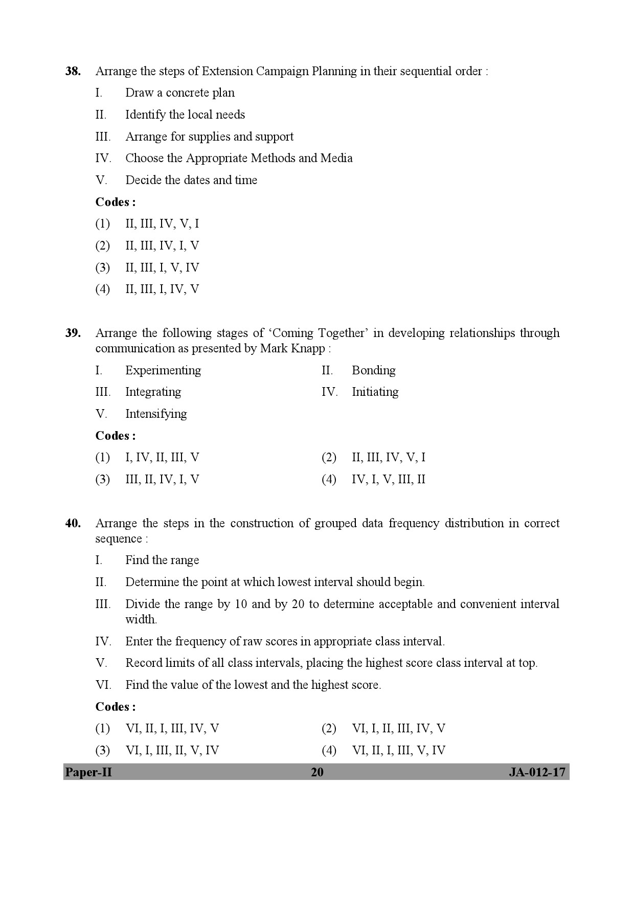 Home Science Paper II January 2017 in English 11