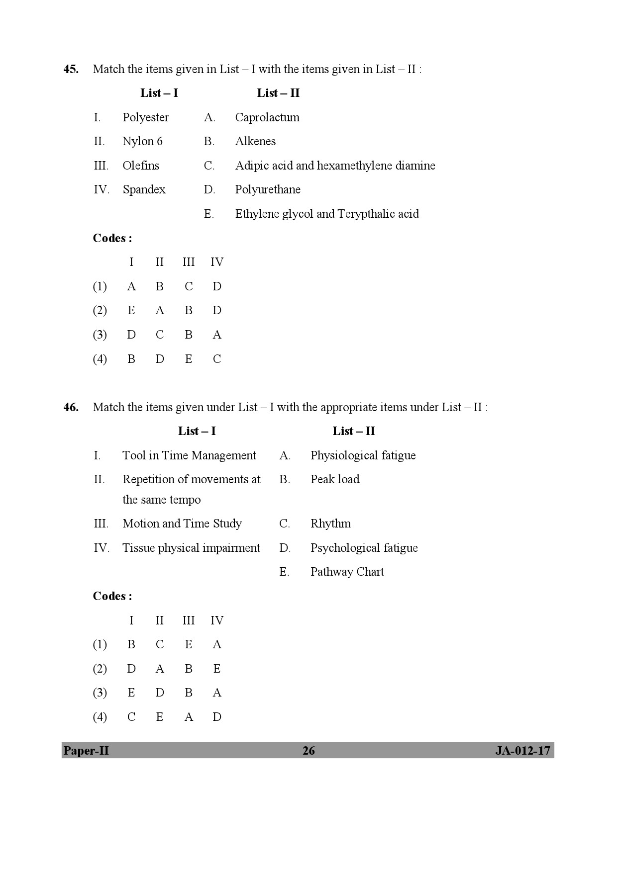 Home Science Paper II January 2017 in English 14