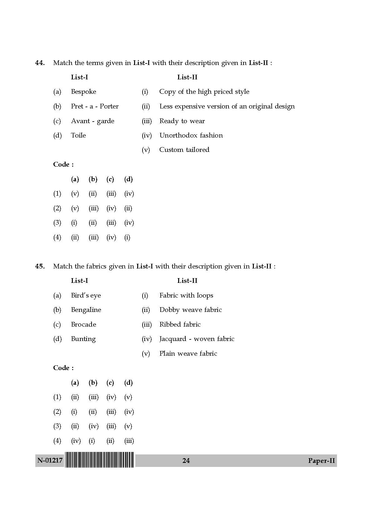 Home Science Paper II November 2017 in English 13