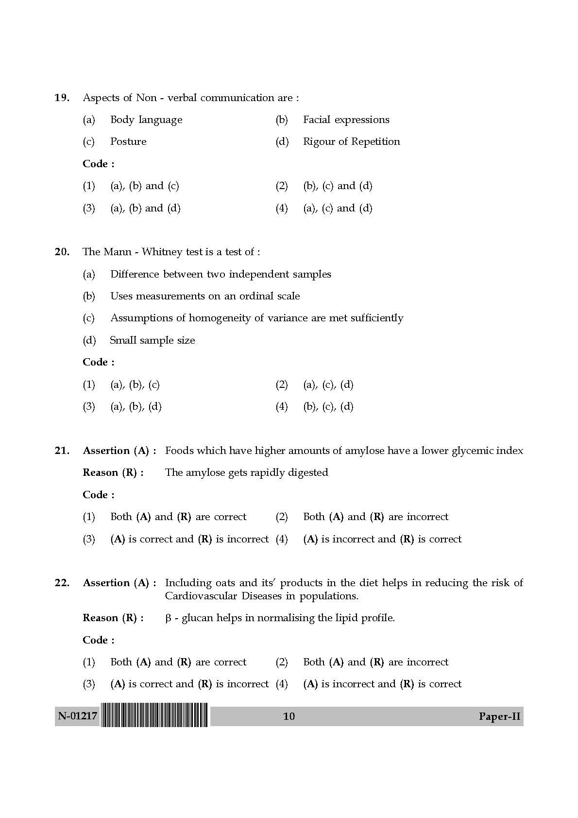 Home Science Paper II November 2017 in English 6