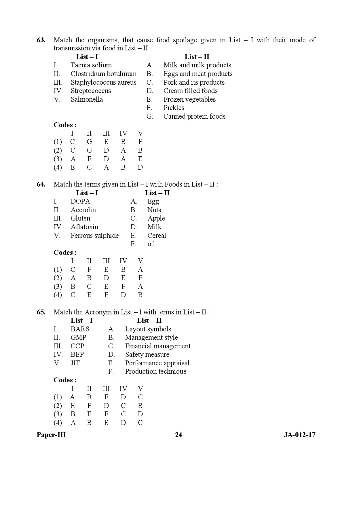 Home Science Paper III January 2017 in English 13