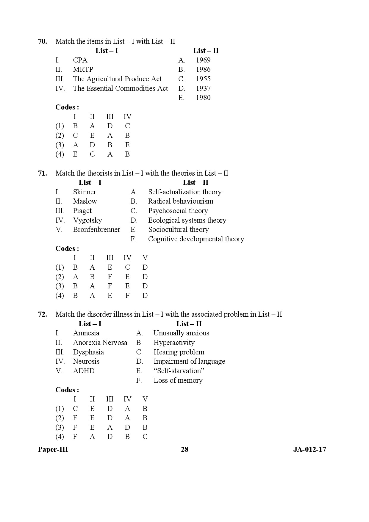 Home Science Paper III January 2017 in English 15