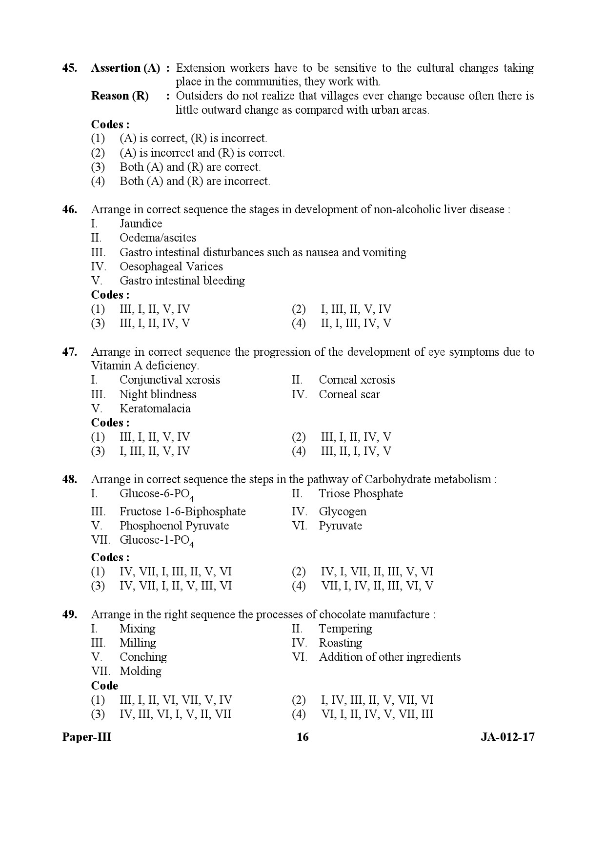 Home Science Paper III January 2017 in English 9