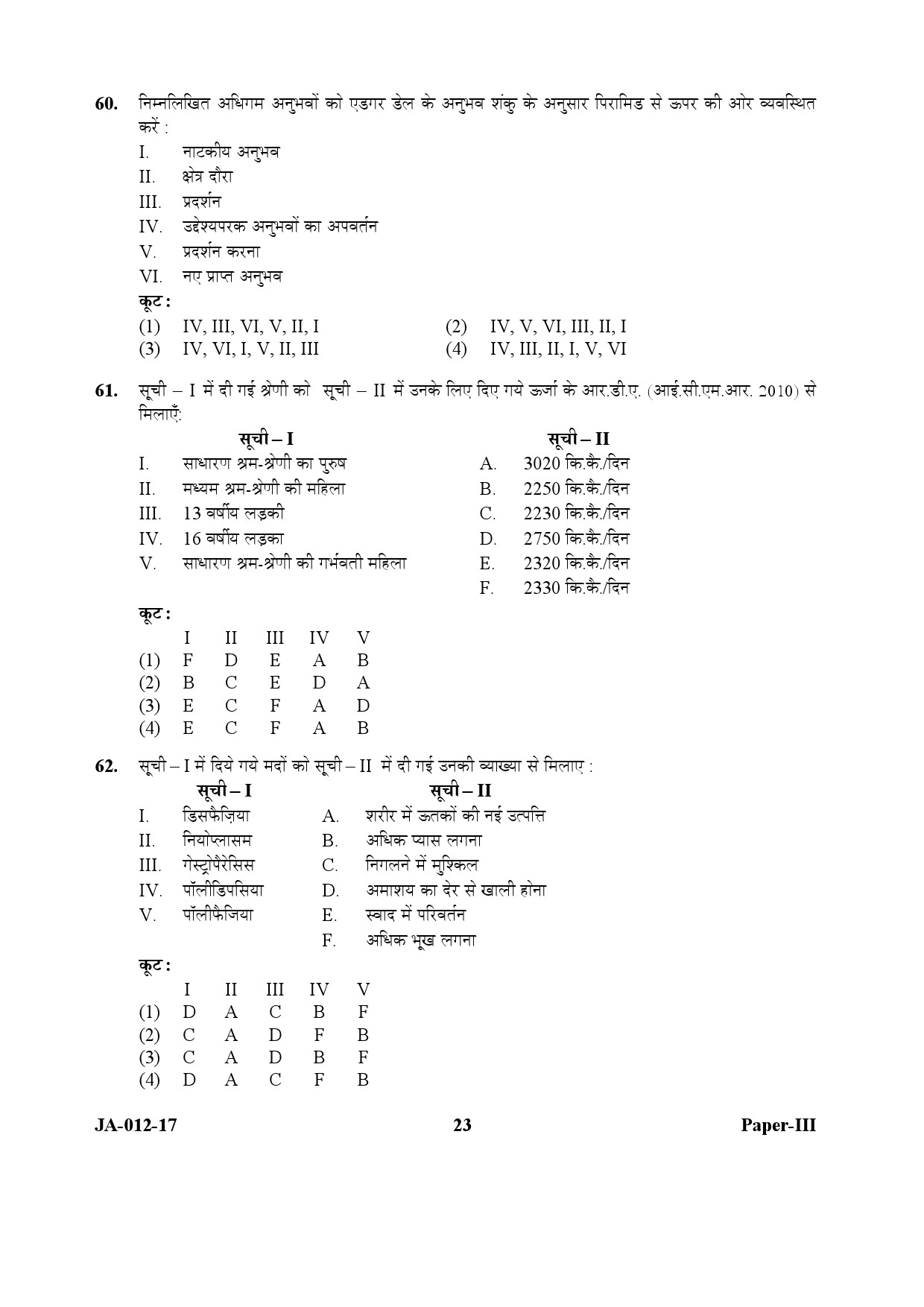 Home Science Paper III January 2017 in Hindi 11