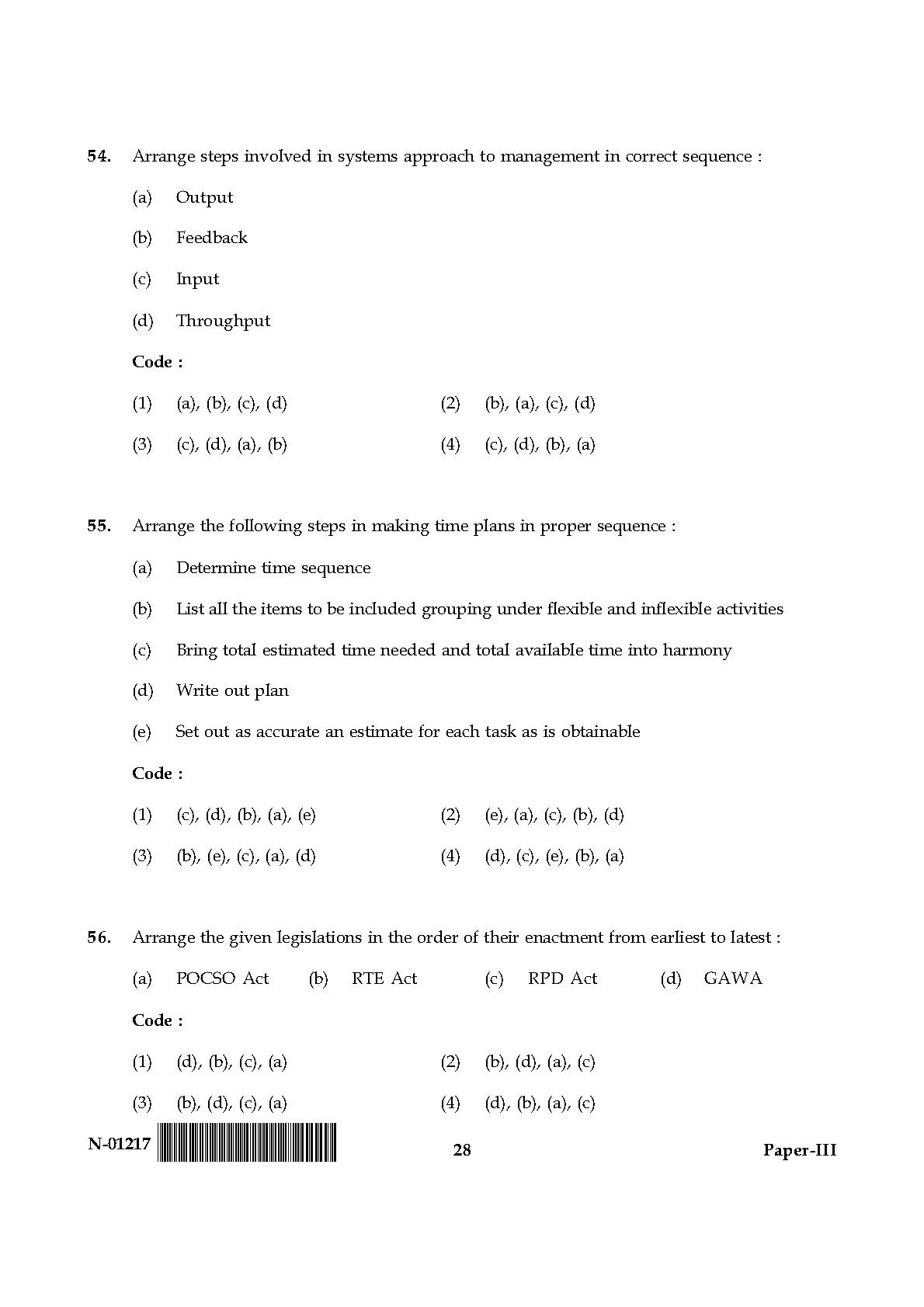 Home Science Paper III November 2017 in English 15